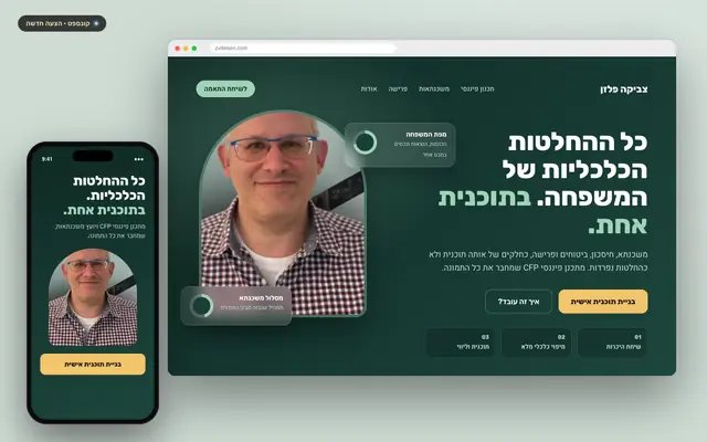 צביקה פלזן · תכנון פיננסי · דף נחיתה חדש בתלת שכבות